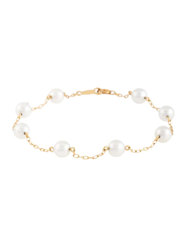 Mikimoto 18K Pearl Station Bracelet, 6.75", " in white from The RealReal