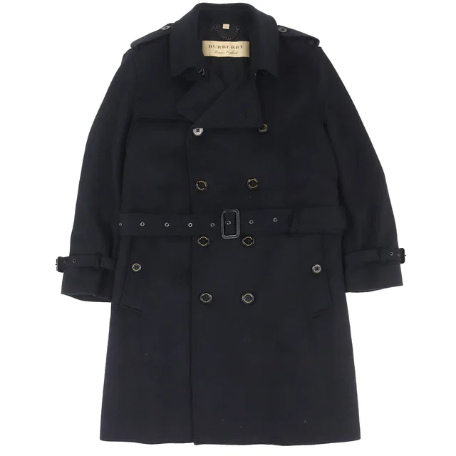Burberry Belted logo-button Double-breasted Cashmere Coat in Cashmere from LuxUness