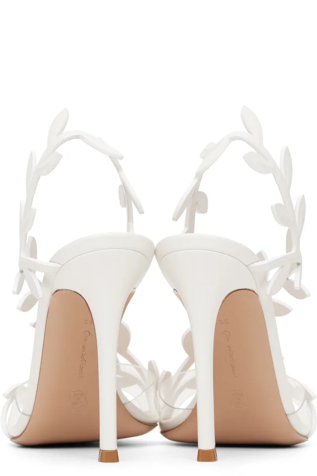 Gianvito Rossi White Flavia Heeled Sandals, photo 2 of 5 from SSENSE