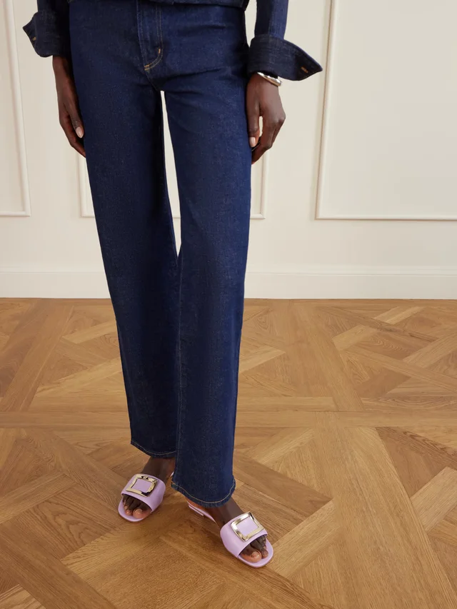 ROGER VIVIER 20 buckled padded-leather mules in Purple, photo 2 of 2 from NET-A-PORTER (Canada)
