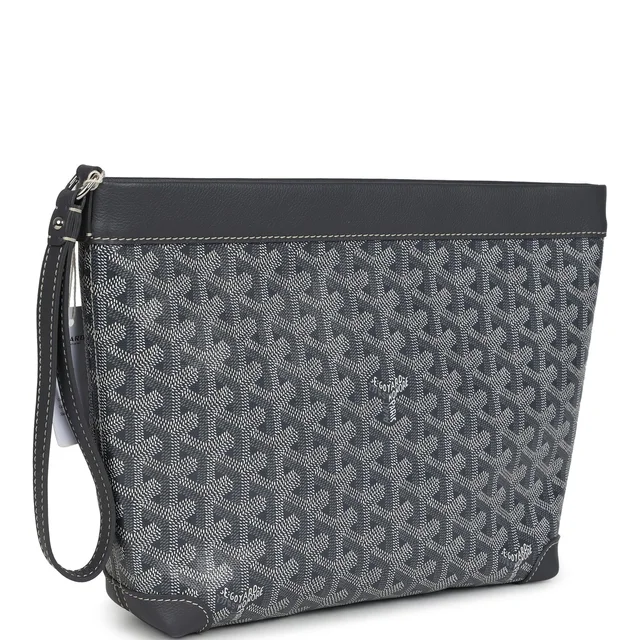 Goyard Goyardine Canvas Grey Conti Pouch Palladium Hardware in Grey Canvas from Madison Avenue Couture, photo 2 of 2