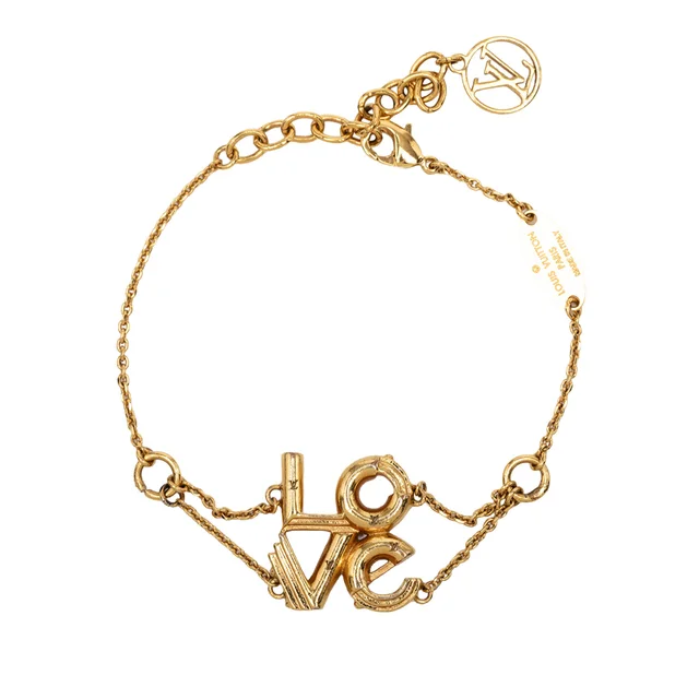 Gold Louis Vuitton Gold Plated LV & Me Love Bracelet in Gold from Designer Revival
