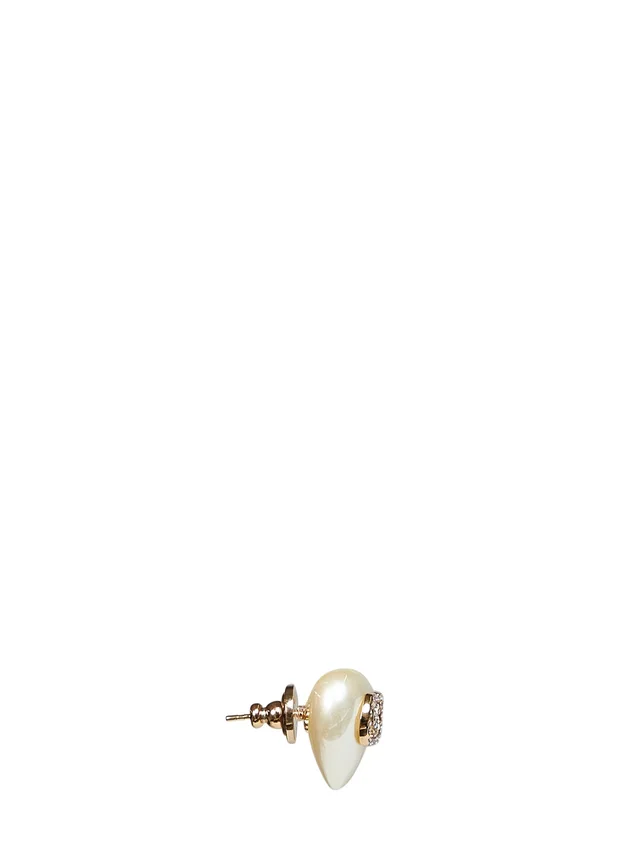 Valentino Garavani Heart-Shaped Vlogo Signature Earrings — Gold Metal in Gold from HEWI, photo 2 of 2