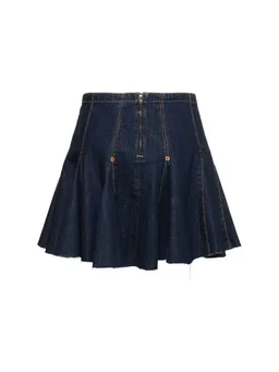 RE/DONE Circle Skirt with Pleats in 64% Cotton, 36% Lycra®, photo 5 of 5 from LUISAVIAROMA
