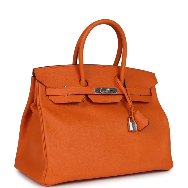 Hermès Birkin 35 Orange Epsom Palladium Hardware in Orange Epsom leather from Madison Avenue Couture, photo 2 of 9