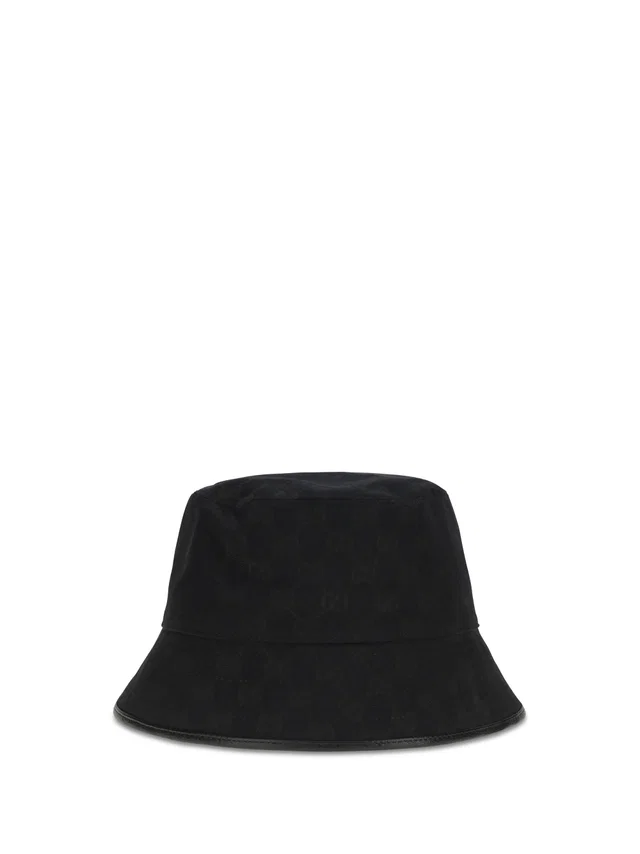 Gucci 8757404hbjs Gg Cotton Canvas Bucket Hat — Black Polyester; Cotton; Polyamide in Black Canvas from HEWI