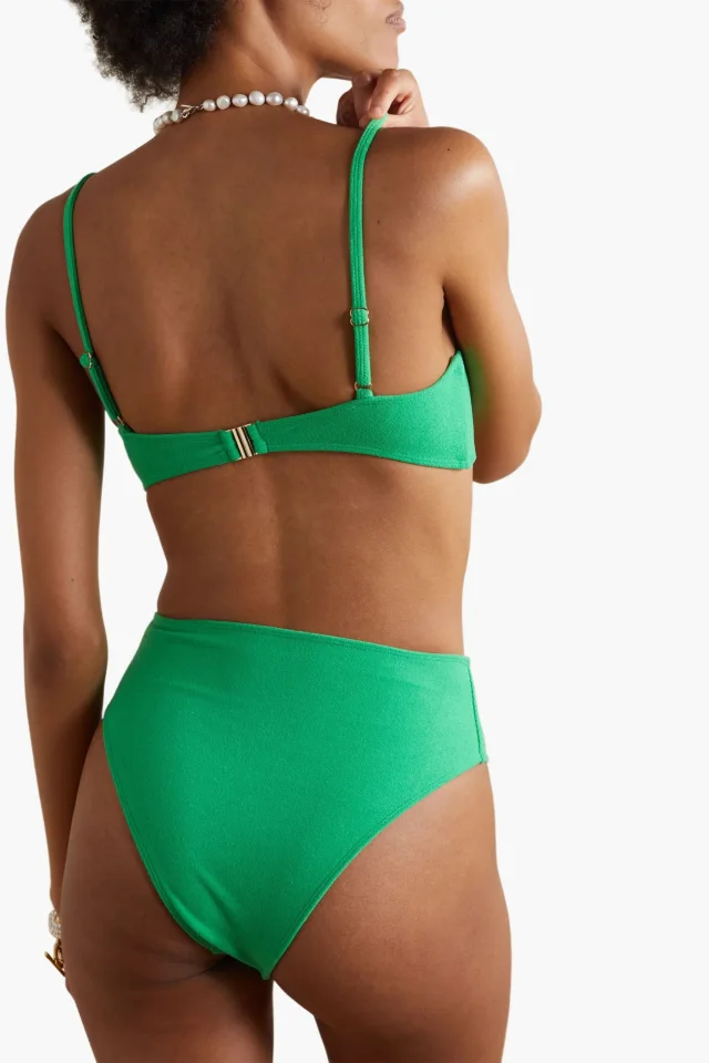 Faithfull Chania stretch-terry bikini briefs in Green, photo 3 of 4 from THE OUTNET