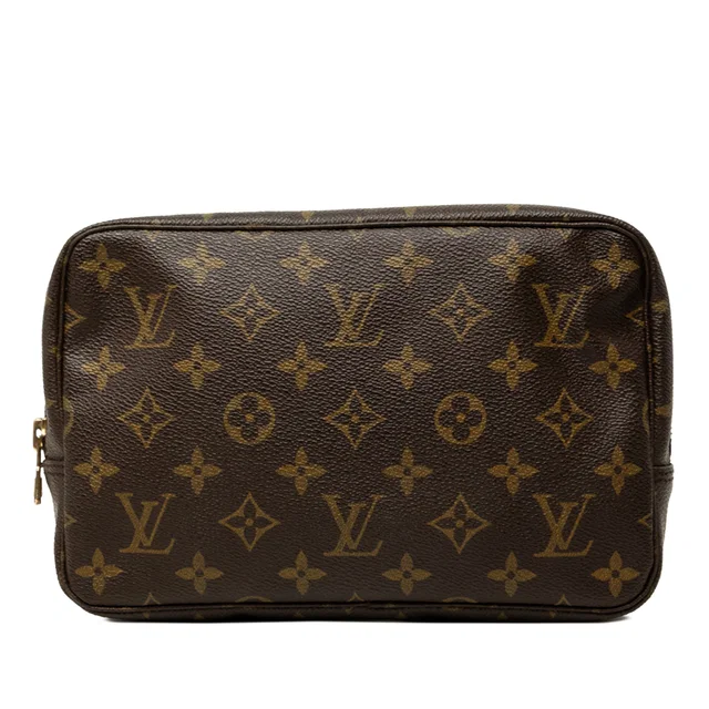 Brown Louis Vuitton Monogram Trousse Toilette 23 Clutch Bag in Brown Coated canvas from Designer Revival