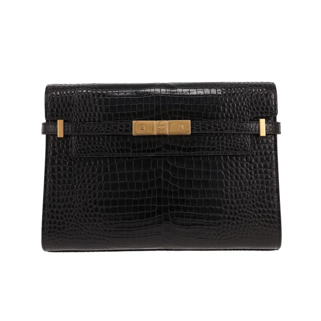 Saint Laurent Manhattan handbag in black leather in Black Leather from Collector Square, photo 2 of 5
