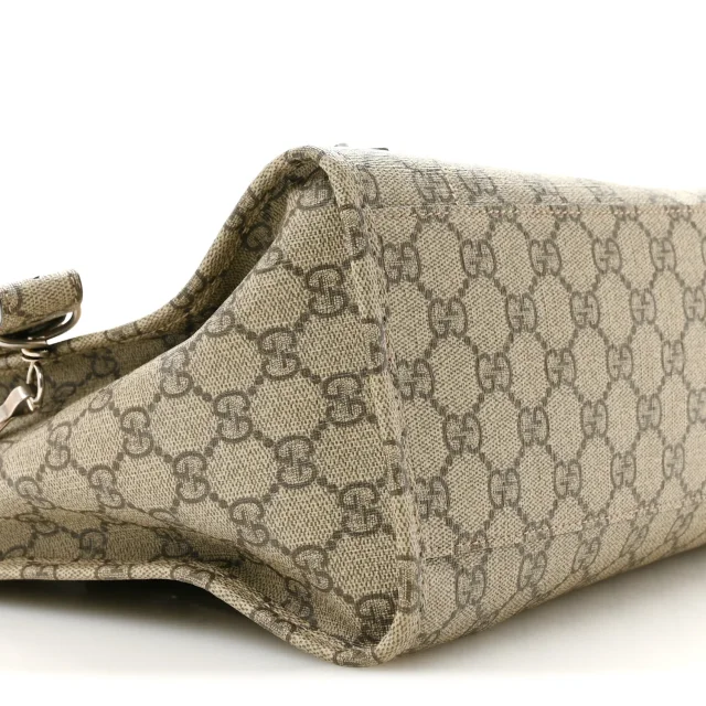 Balenciaga X GUCCI GG Supreme Monogram Neo Classic Silver Hardware City Beige Ebony in Beige Coated canvas from FASHIONPHILE, photo 10 of 14