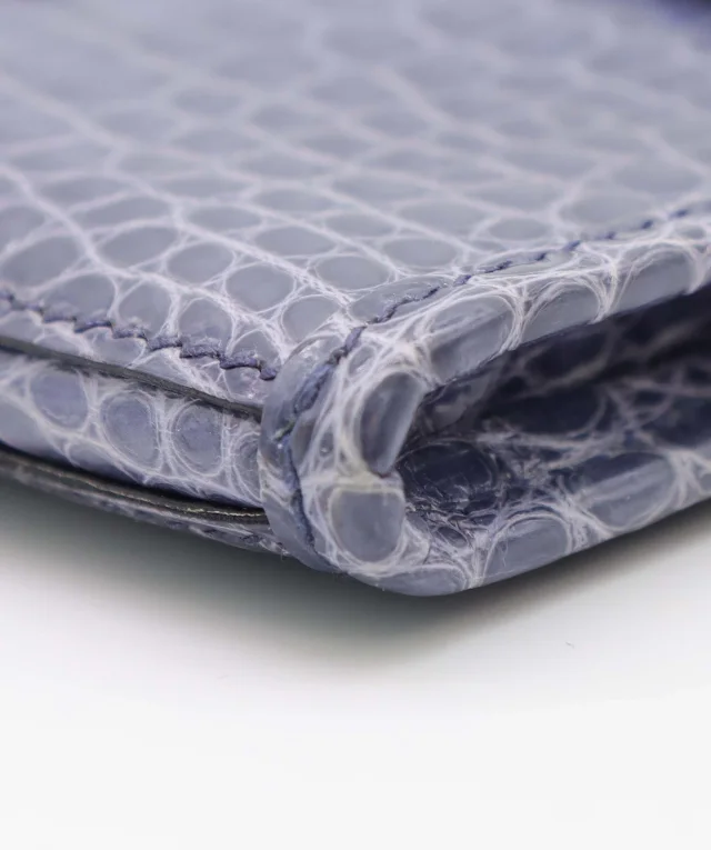 Hermès Bleu Brighton Shiny Mississippi Alligator Mini Jige Clutch in Blue Crocodile from Luxury Promise, photo 7 of 11
