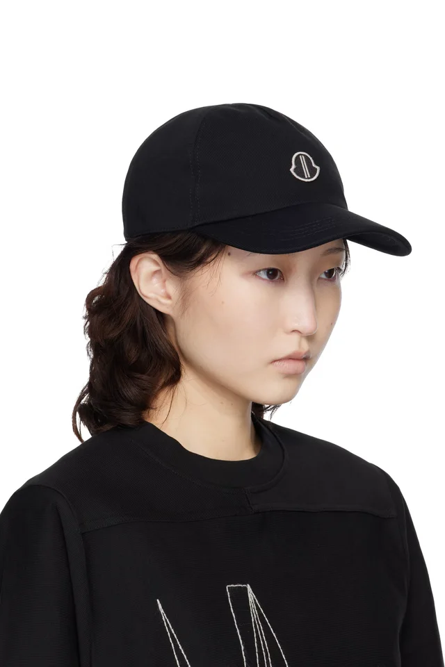Moncler + Rick Owens Black Baseball Hat, photo 2 of 3 from SSENSE