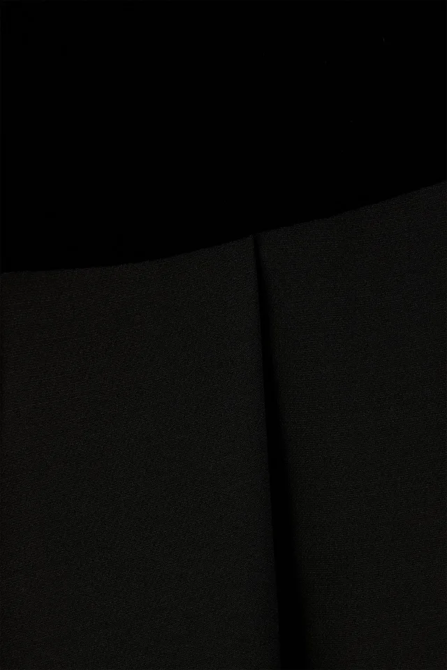 Valentino Garavani Velvet-Paneled Wool and Silk-Blend Crepe Mini Dress in Black, photo 4 of 4 from THE OUTNET