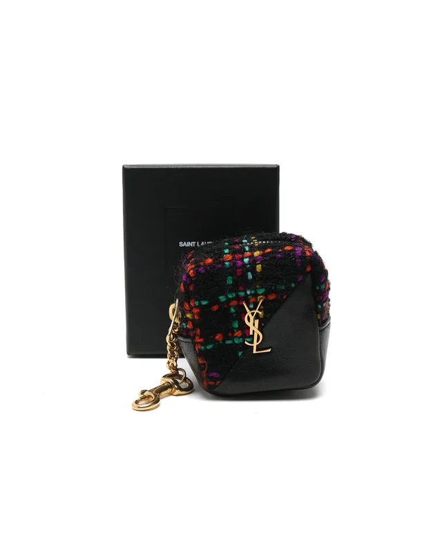 Saint Laurent Jamie Cube Tweed Bag Charm in Tweed from A Retro Tale, photo 2 of 2