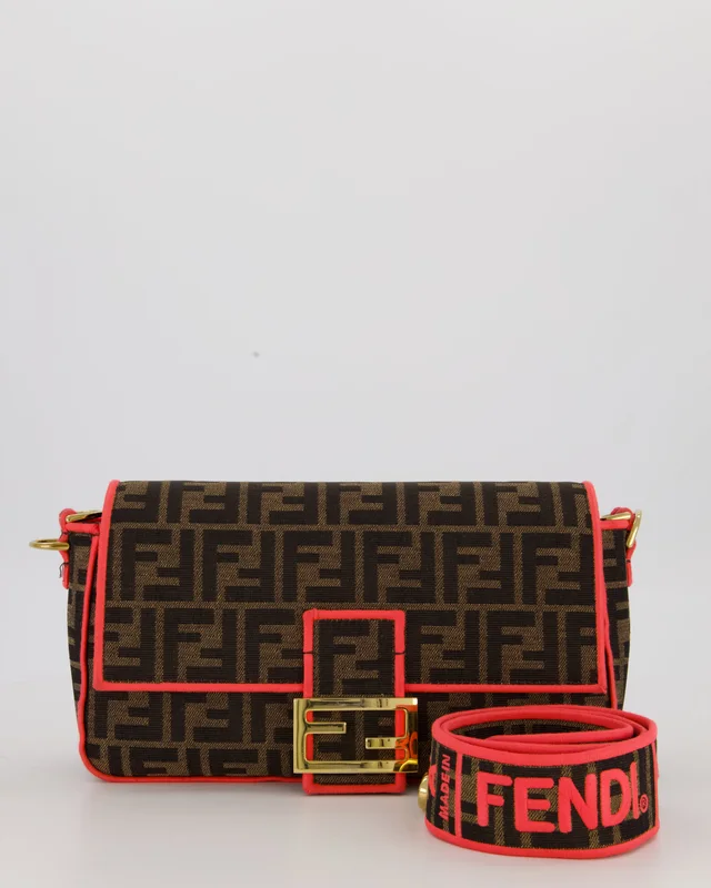 Fendi Brown Zucca Monogram Medium Baguette Bag from Sellier