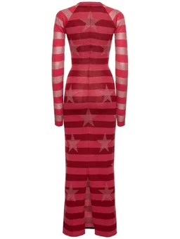Cormio Long dress with long sleeves in 50% Wool, 35% Viscose, 8% Metallic Fiber, 7% Polyamide, photo 5 of 5 from LUISAVIAROMA