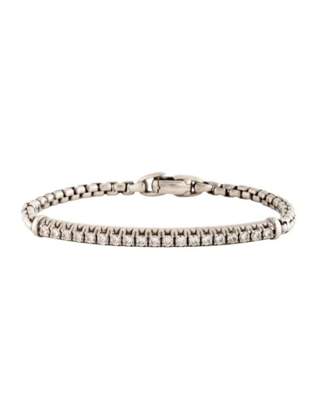 David Yurman 1.23ctw Diamond Bar Link Bracelet, 6.75" in multicolor from The RealReal