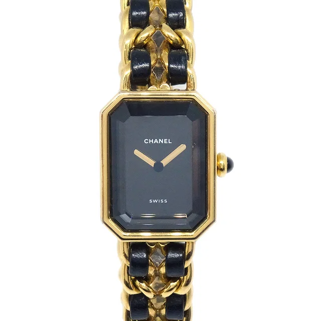 Chanel Premiere Watch Gold #XL in Gold Leather from AMORE Vintage Tokyo