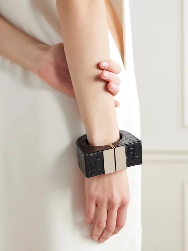 TOM FORD Croc-effect patent-leather cuff in Black, photo 2 of 2 from NET-A-PORTER (Canada)