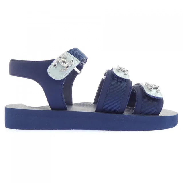 Chanel Sandals Navy in Navy from The Reluxe