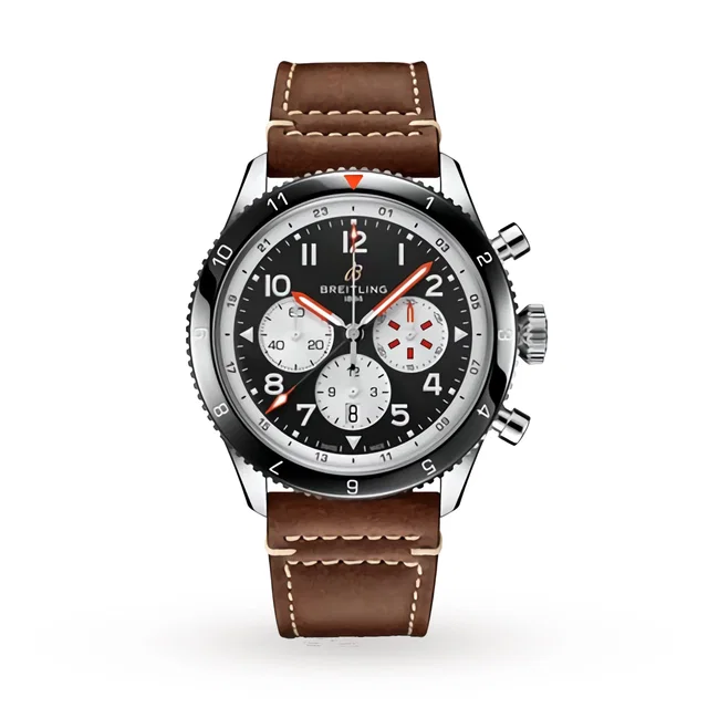Breitling Super AVI B04 Chronograph GMT 46 Mosquito Watch in silver|gray Leather from WatchesOfSwitzerland