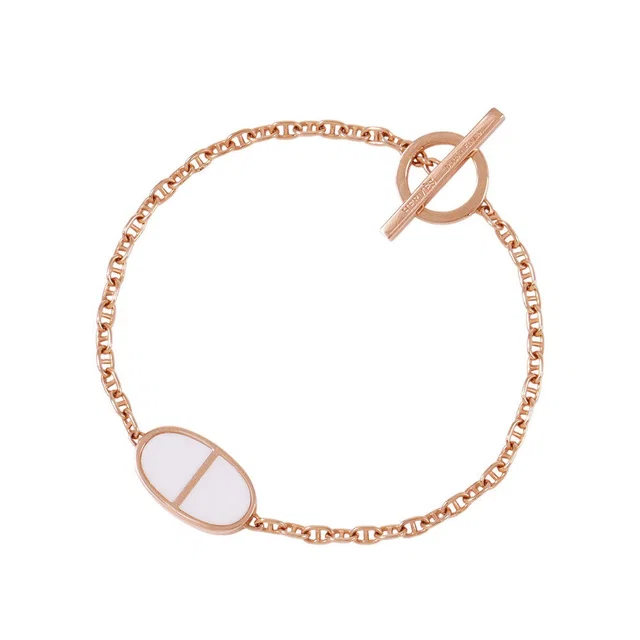 Hermès Chaine d'Ancre Verso Bracelet Size SH K18PG Ceramic in Ceramic from GALLERY RARE