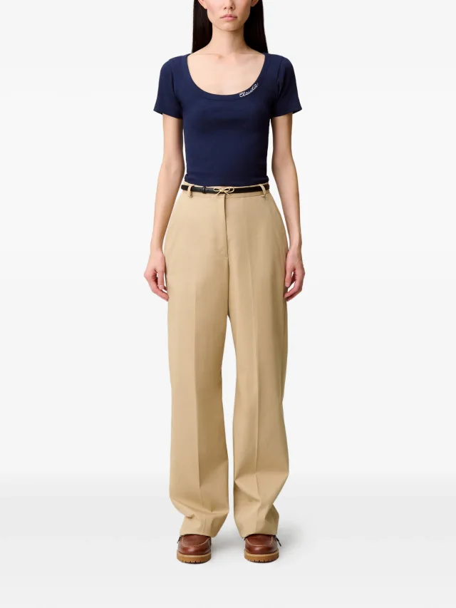 Claudie Pierlot embroidered cotton T-shirt, photo 2 of 2 from FARFETCH