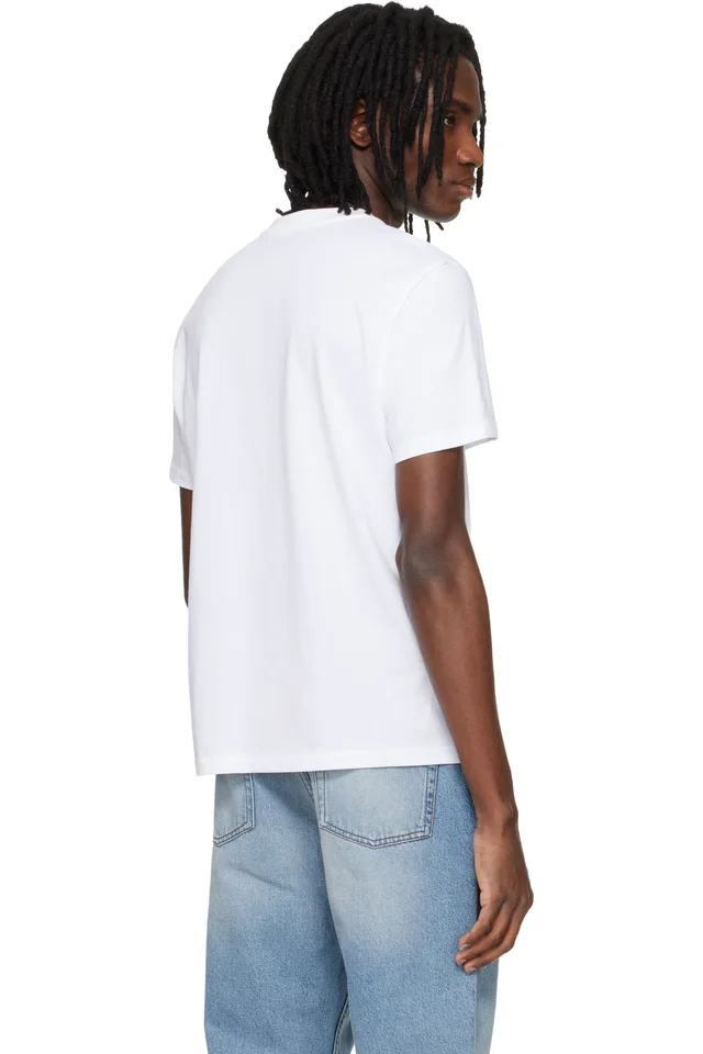 AMI Paris White Cotton Ami de Coeur T-shirt, photo 3 of 4 from SSENSE