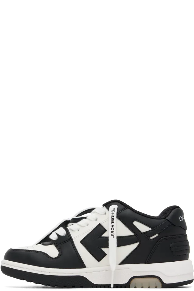 Off-White Black & White 'Out Of Office' Calf Leather Sneakers, photo 3 of 5 from SSENSE