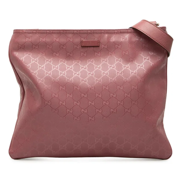 Pink Gucci GG Imprime Crossbody in Pink Coated canvas from Designer Revival