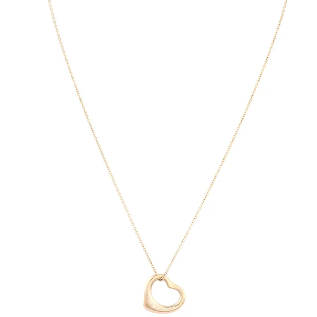 Tiffany & Co. Elsa Peretti Open Heart 18k Yellow Gold Pendant Necklace in Yellow from Luxe.It.Fwd