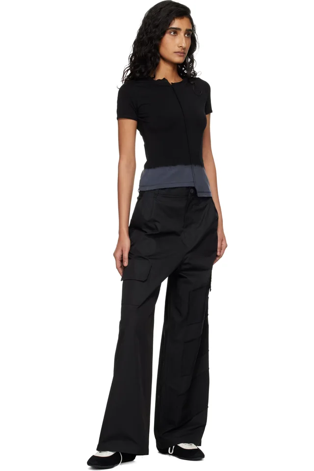 Y-3 Black Wide Cargo Pants, photo 4 of 4 from SSENSE