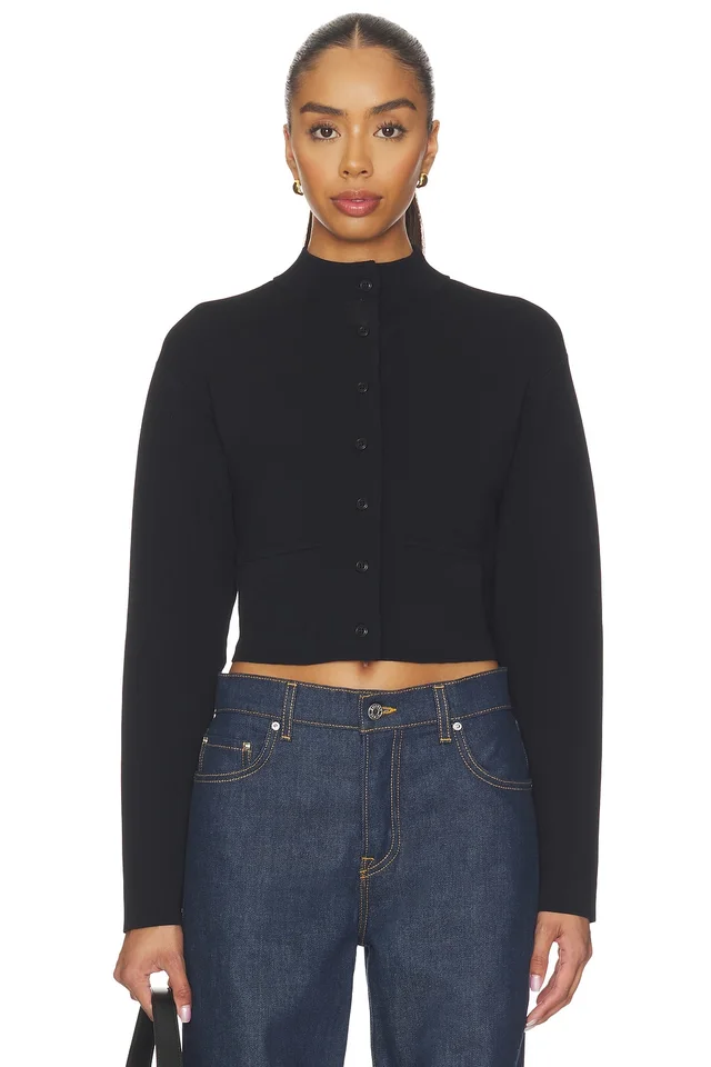 EAVES Augustyne Knit Jacket in Black, photo 2 of 6 from REVOLVE (Canada)