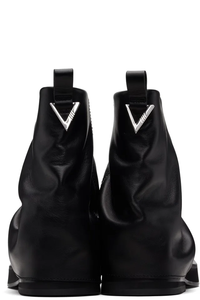 The Attico Black Mini Robin Combat Boots, photo 2 of 5 from SSENSE