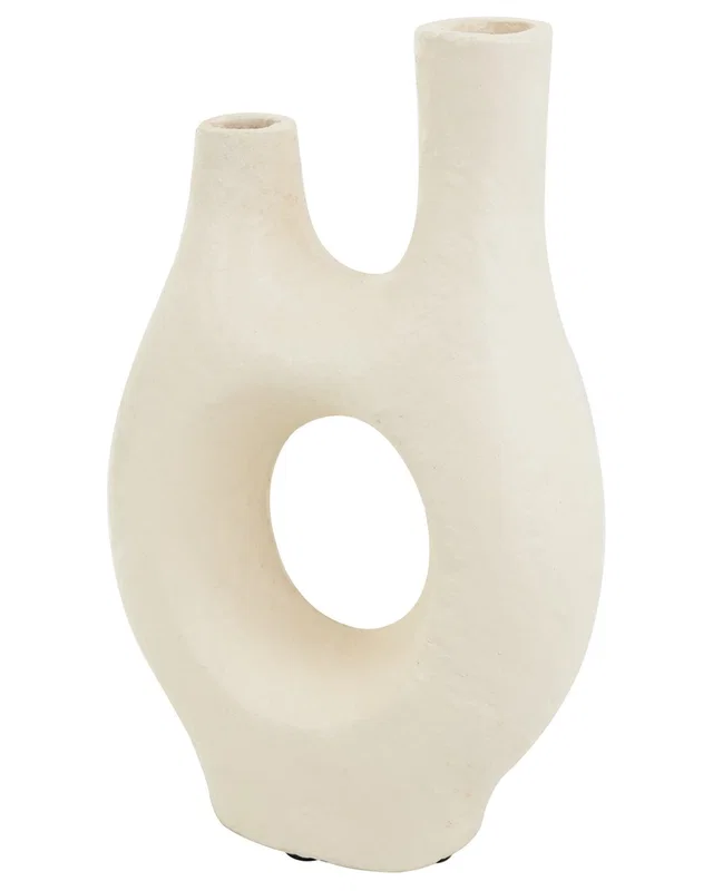 Peyton Lane Beige Paper Mache Abstract Rounded Vase, image 1 of 1 from Rue La La