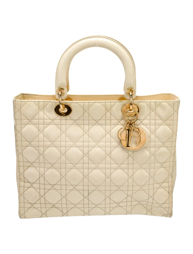 Cannage Lady Dior Large Vintage in Patent leather from The RealReal