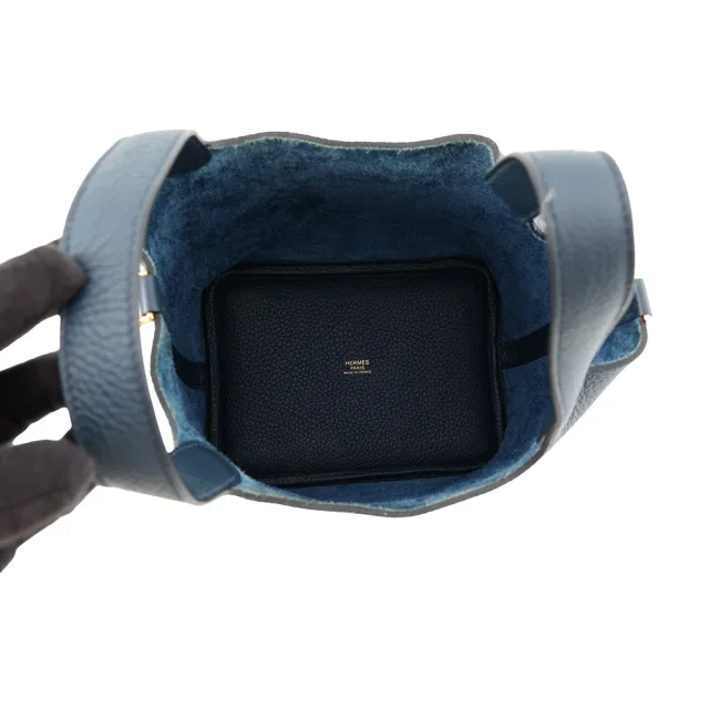 Hermès Picotin Lock Blue de Prusse Taurillon Clemence Size PM in Blue Clemence leather from GALLERY RARE, photo 5 of 15