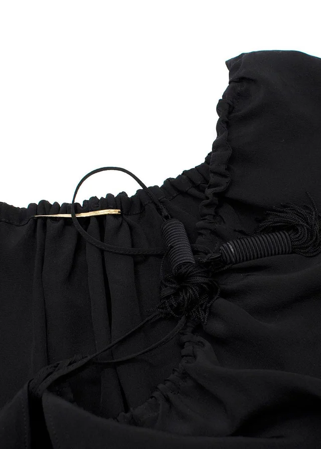 Saint Laurent Black Silk Peasant Blouse in Black Silk from HEWI, photo 2 of 2