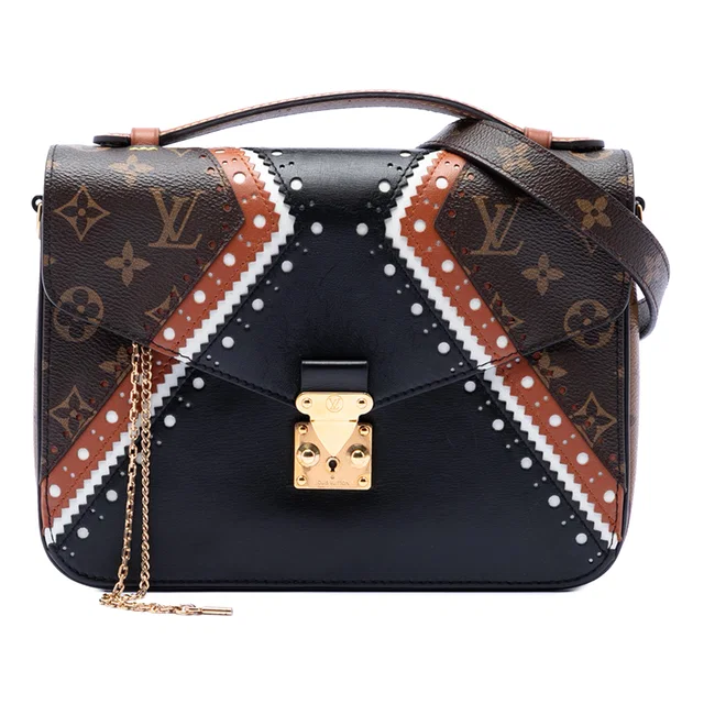 Brown Louis Vuitton Monogram Brogue Pochette Metis Satchel in Brown Calfskin from Designer Revival