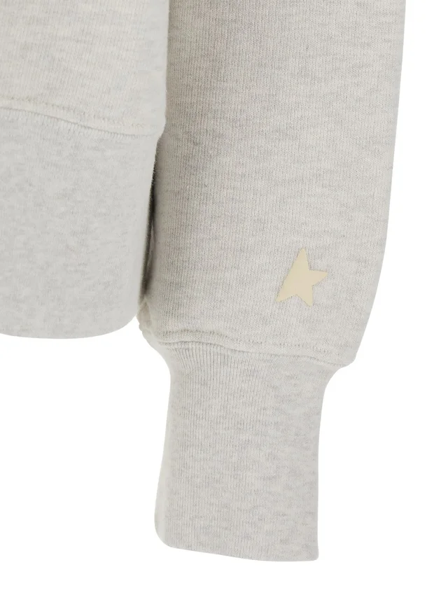 GOLDEN GOOSE gray Crewneck sweatshirt with glitter logo lettering on the front in cotton for women in Grey 100% Cotton, photo 6 of 6 from Gaudenzi Boutique