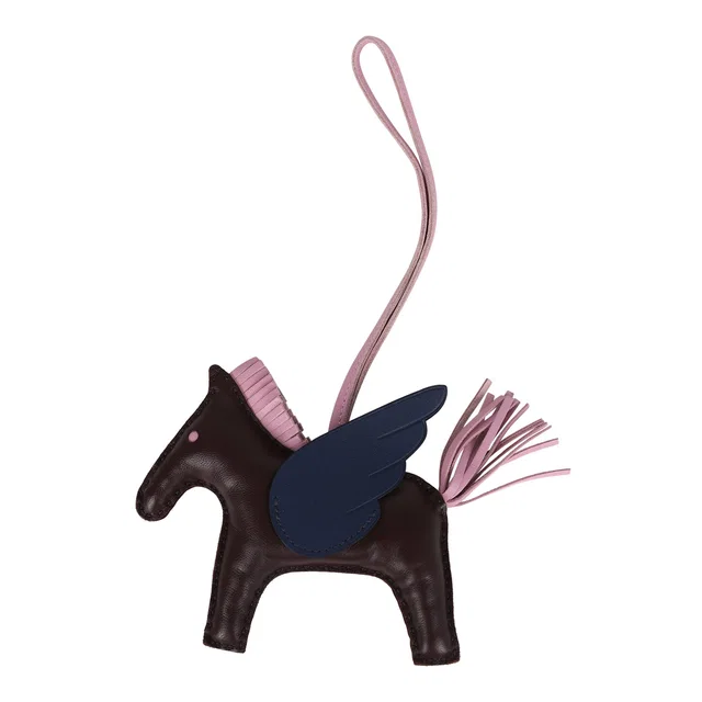 Hermès Pegase Rodeo Bag Charm MM Rouge Sellier, Mauve Sylvestre and Bleu Saphir Milo Lambskin in Red Lambskin from Madison Avenue Couture