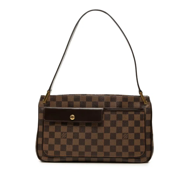 Brown Louis Vuitton Damier Ebene Aubagne Shoulder Bag in Brown Canvas from Designer Revival, photo 1 of 1