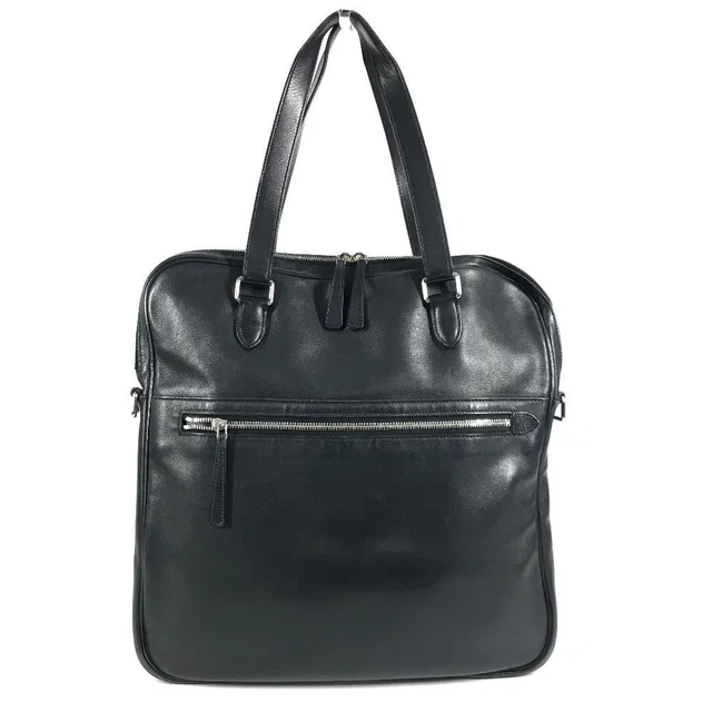 Hermès Shoulder Bag Logo Leather Black in Black Leather from The Reluxe
