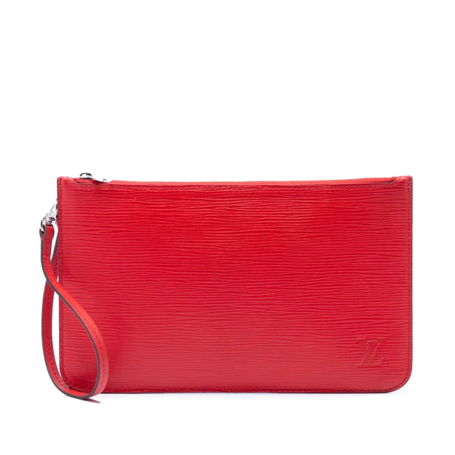 Red Louis Vuitton Epi Neverfull Pouch in Red Leather from Designer Revival, photo 1 of 1