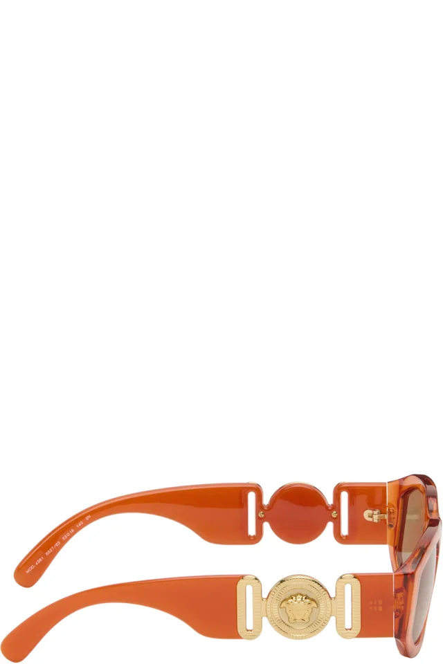 Versace Orange Medusa Biggie Sunglasses, photo 2 of 4 from SSENSE