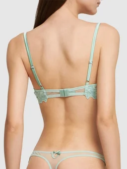 Fleur Du Mal Lily embroidered bra in 100% Polyester, 92% Silk, 8% Spandex, photo 3 of 5 from LUISAVIAROMA