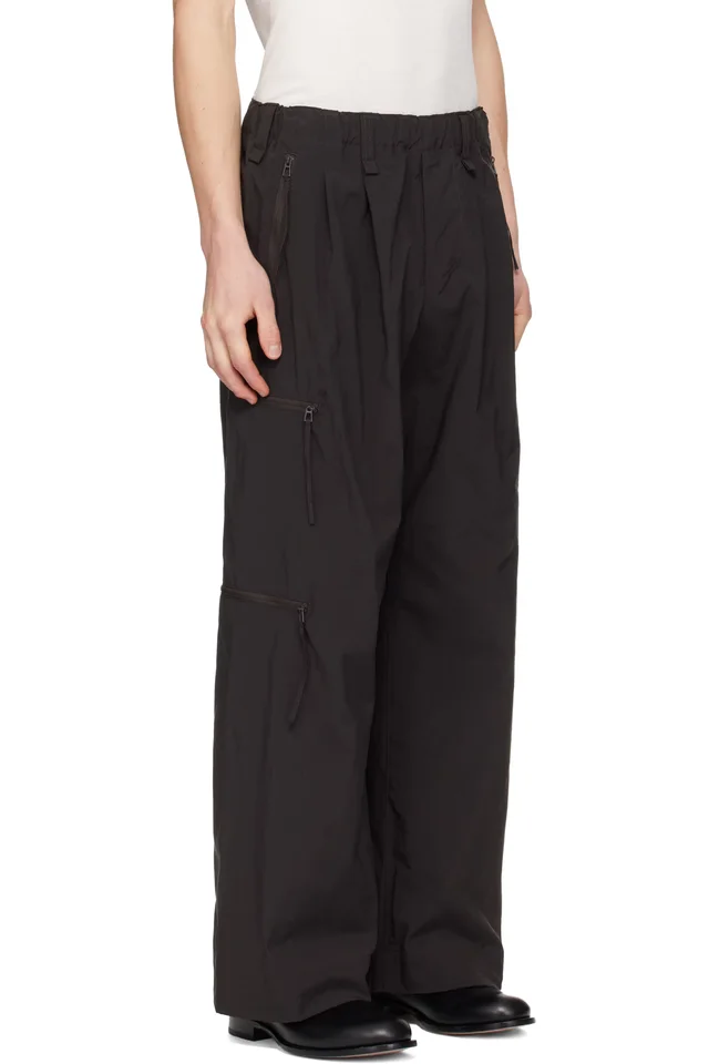 HOMME PLISSÉ ISSEY MIYAKE Brown Quarry Trousers, photo 2 of 4 from SSENSE