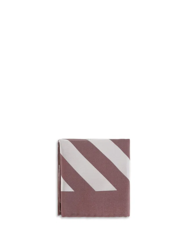Brunello Cucinelli Striped Cotton Pocket Square — Purple Accessory in Purple from HEWI