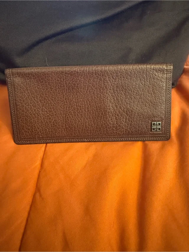 Givenchy Dark Brown Textured Leather Long Wallet in brown|red Leather from Poshmark