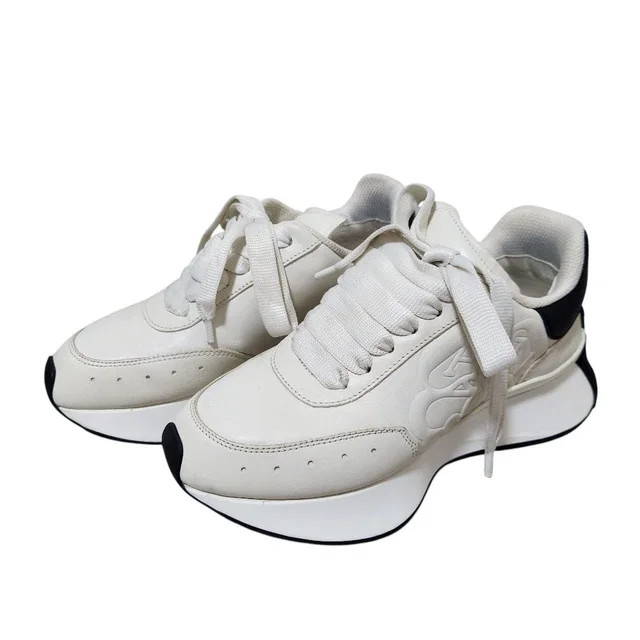 Alexander McQueen Sprint Runner Leather Sneakers in Leather from LuxUness